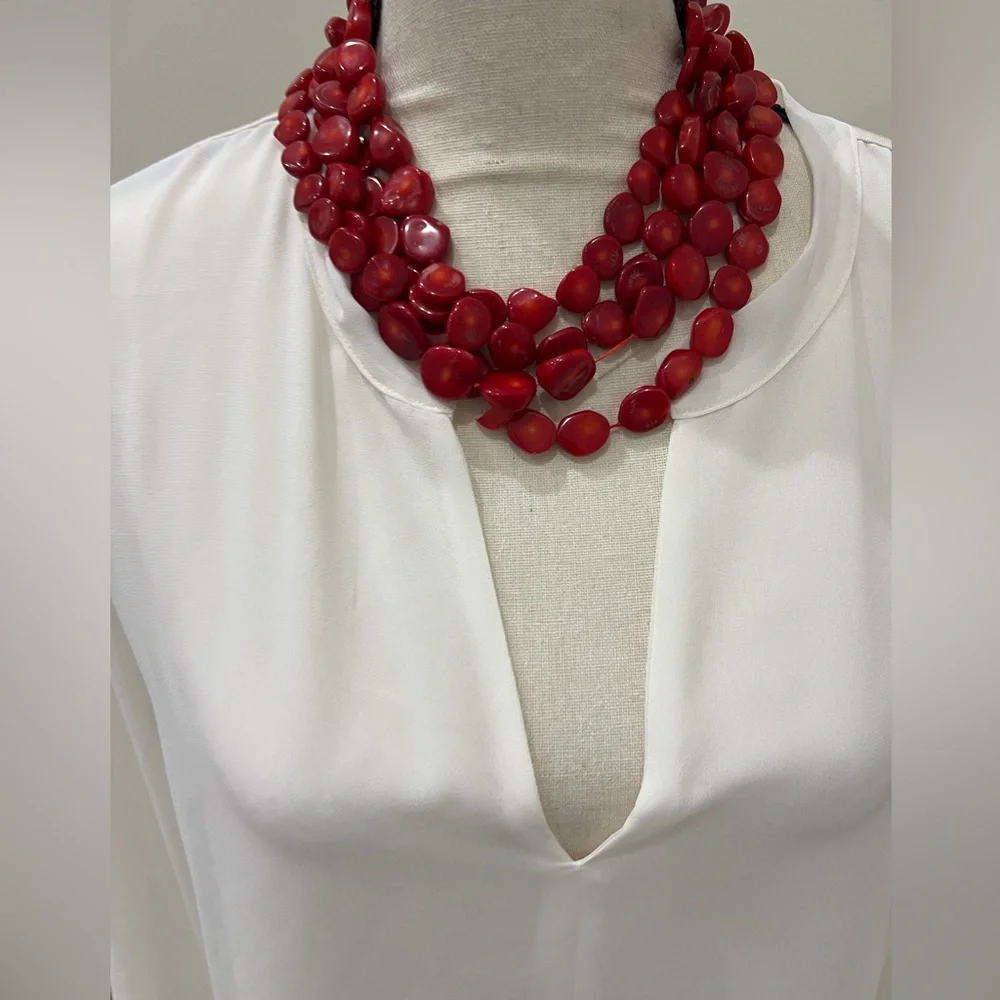 Ann Taylor Cream Blouse-Size XL - Picture 5 of 12